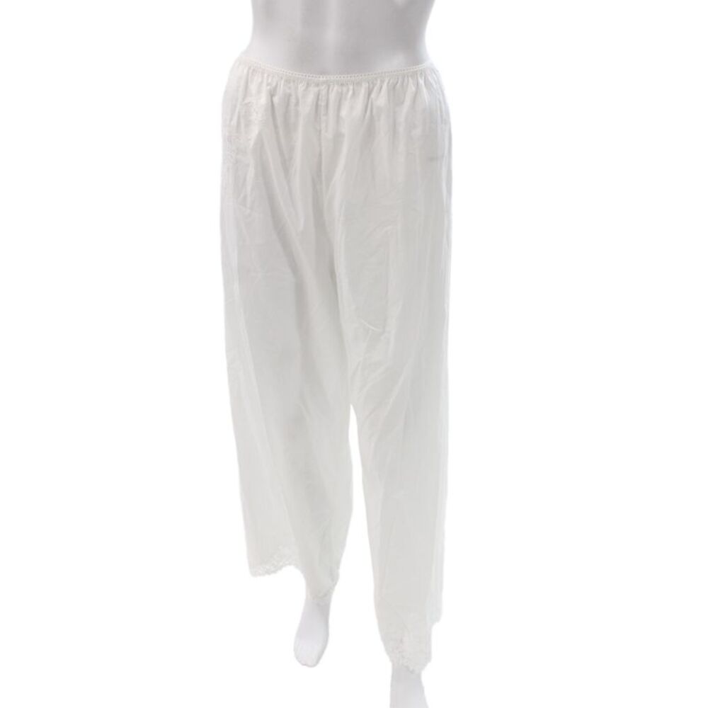 Doen Womens White Ankle Pants Cotton Pull On Bohemian Size L